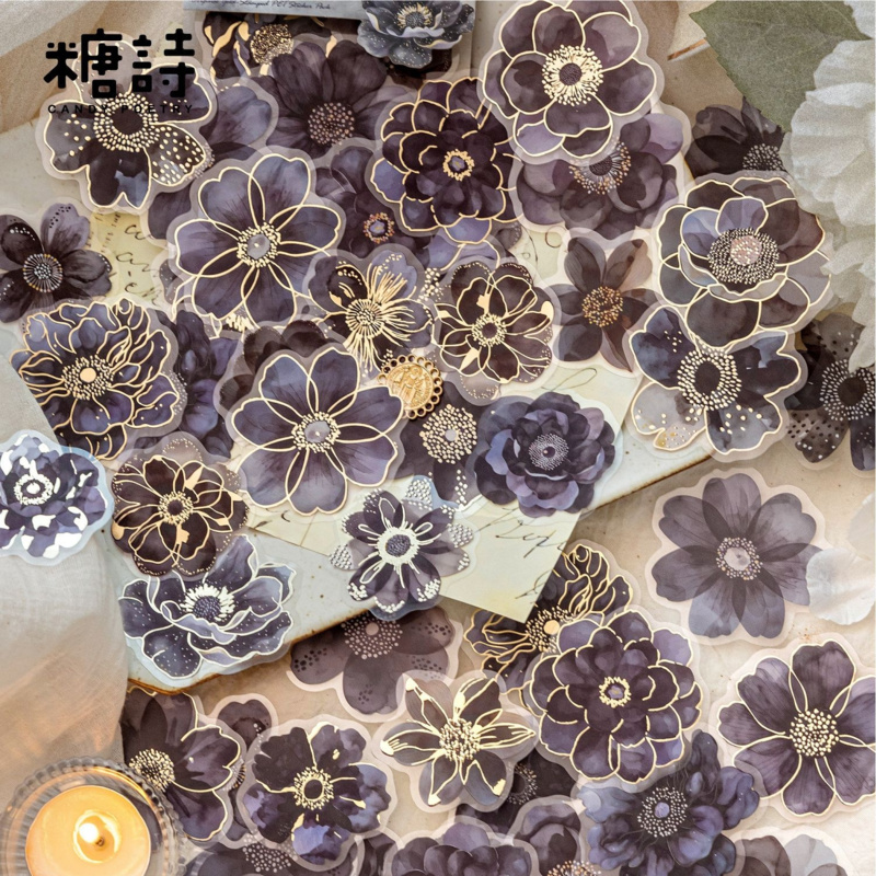 Gold Foil Flakes - 40 Sheets Vintage Gorgeous Flower Gold