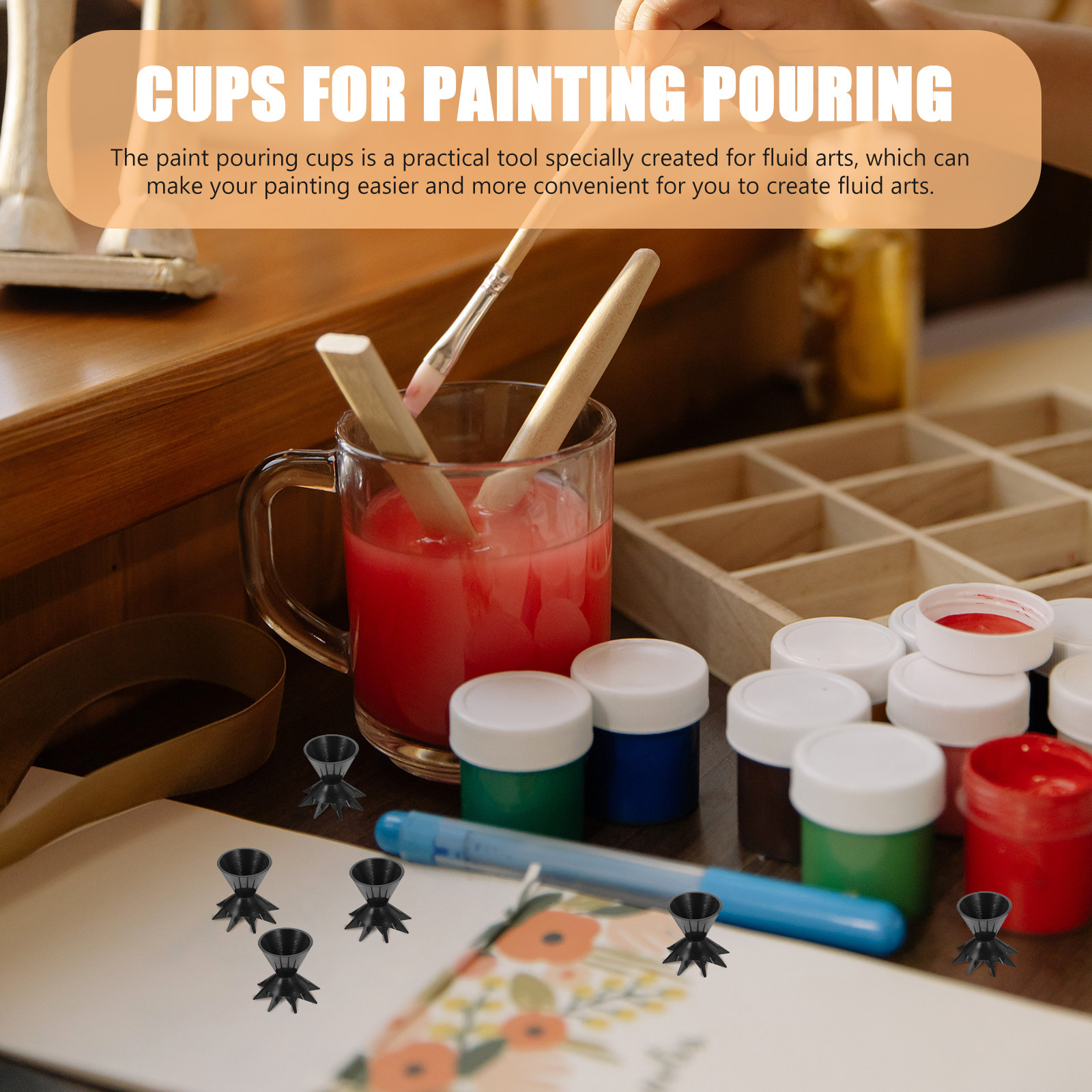 Mixing Cup Silicone - 6Pcs Silicone Painting Pouring Cups Funnel