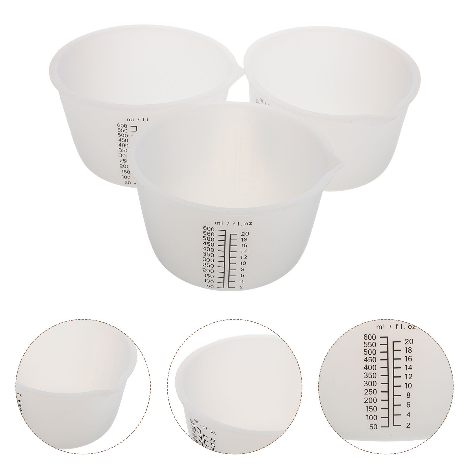 3Pcs Silicone Resin Mixing Cup - đánh giá và giá Mixing Cup Silicone