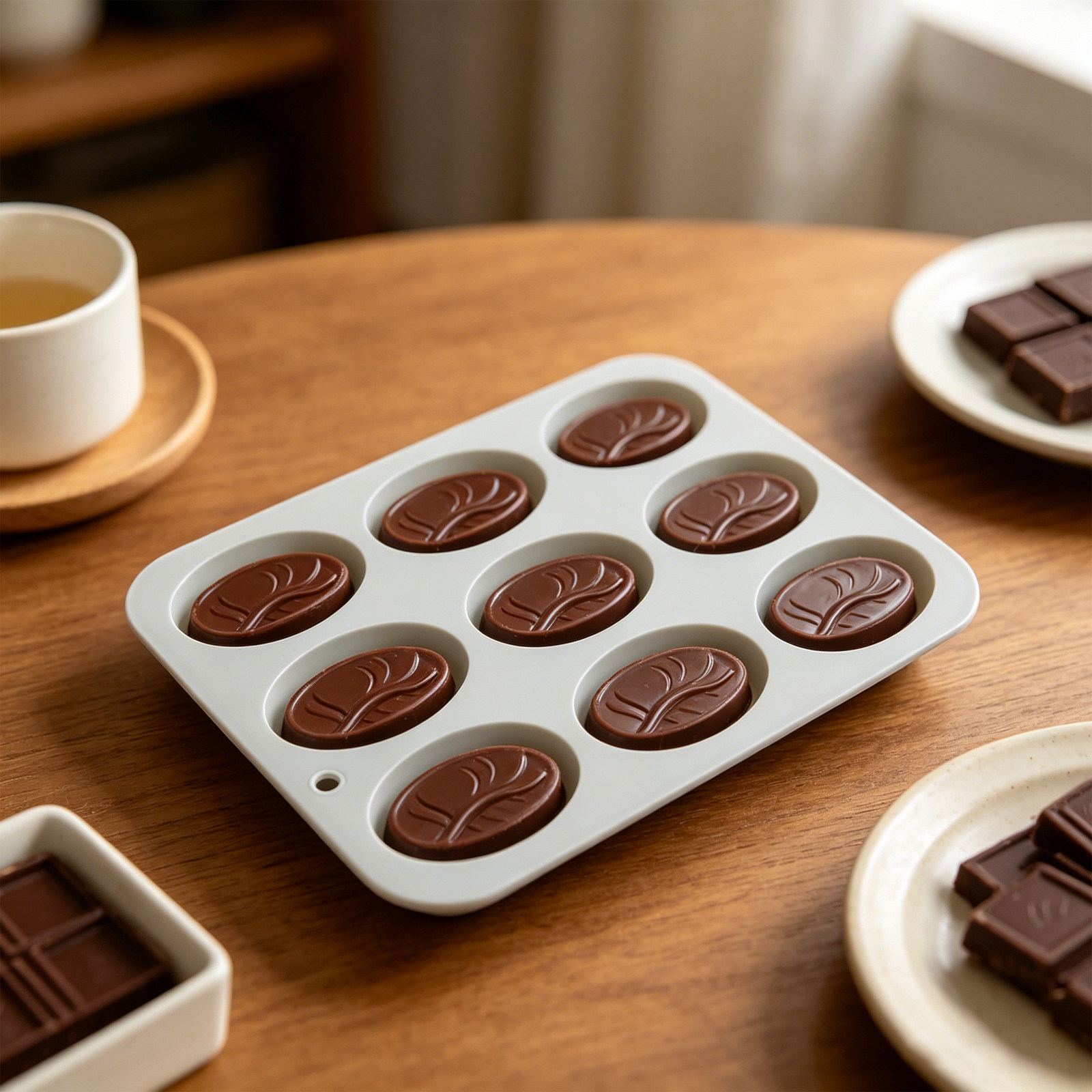 9 Cavities Coffee Bean Silicon - đánh giá và giá Silicone Mold Tray