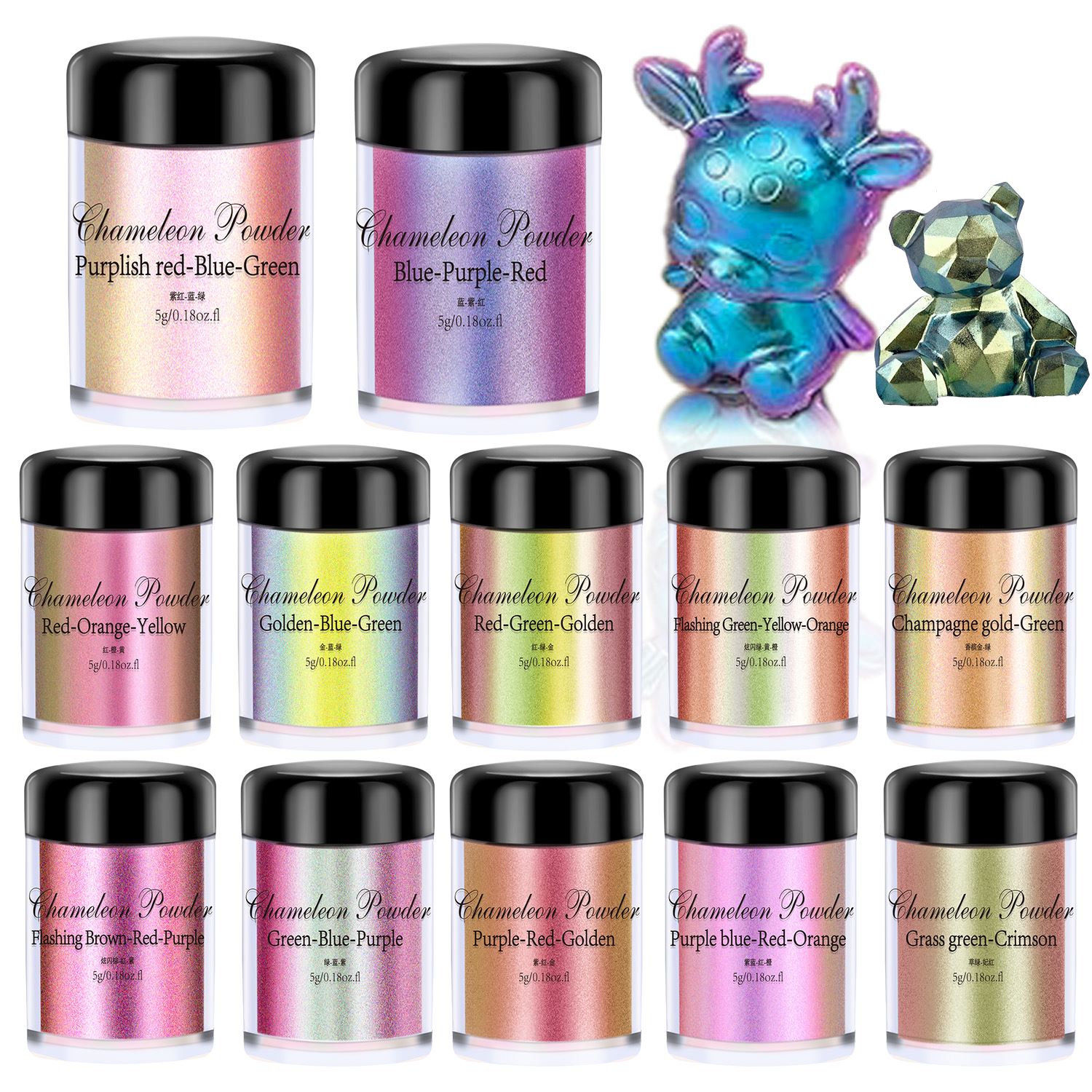 5g Chameleon Powder Nail Stain - đánh giá và giá Resin Pigment Set